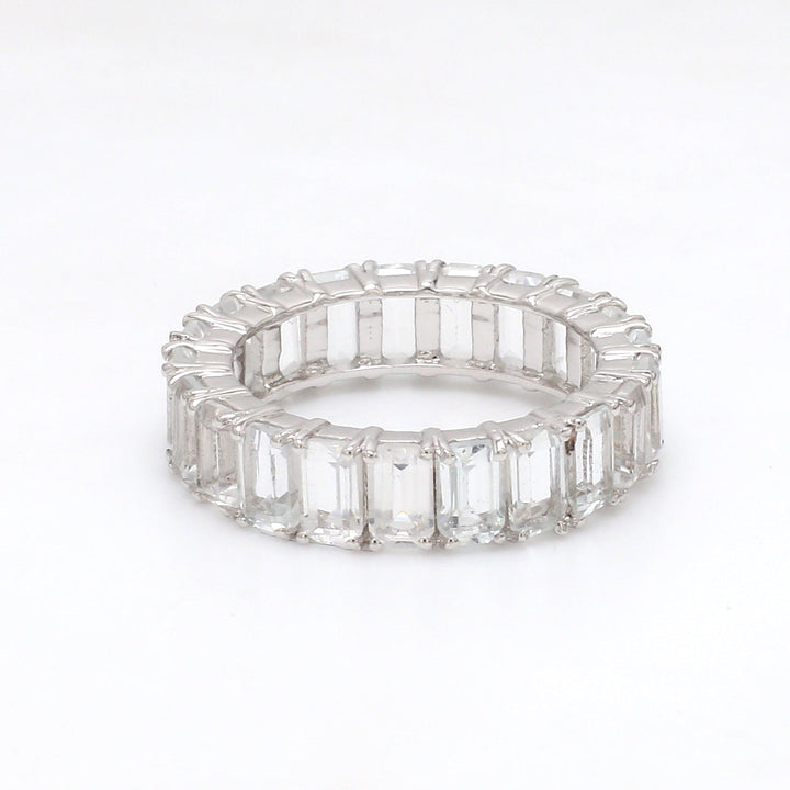 White Topaz Emerald Cut Ring - qivii