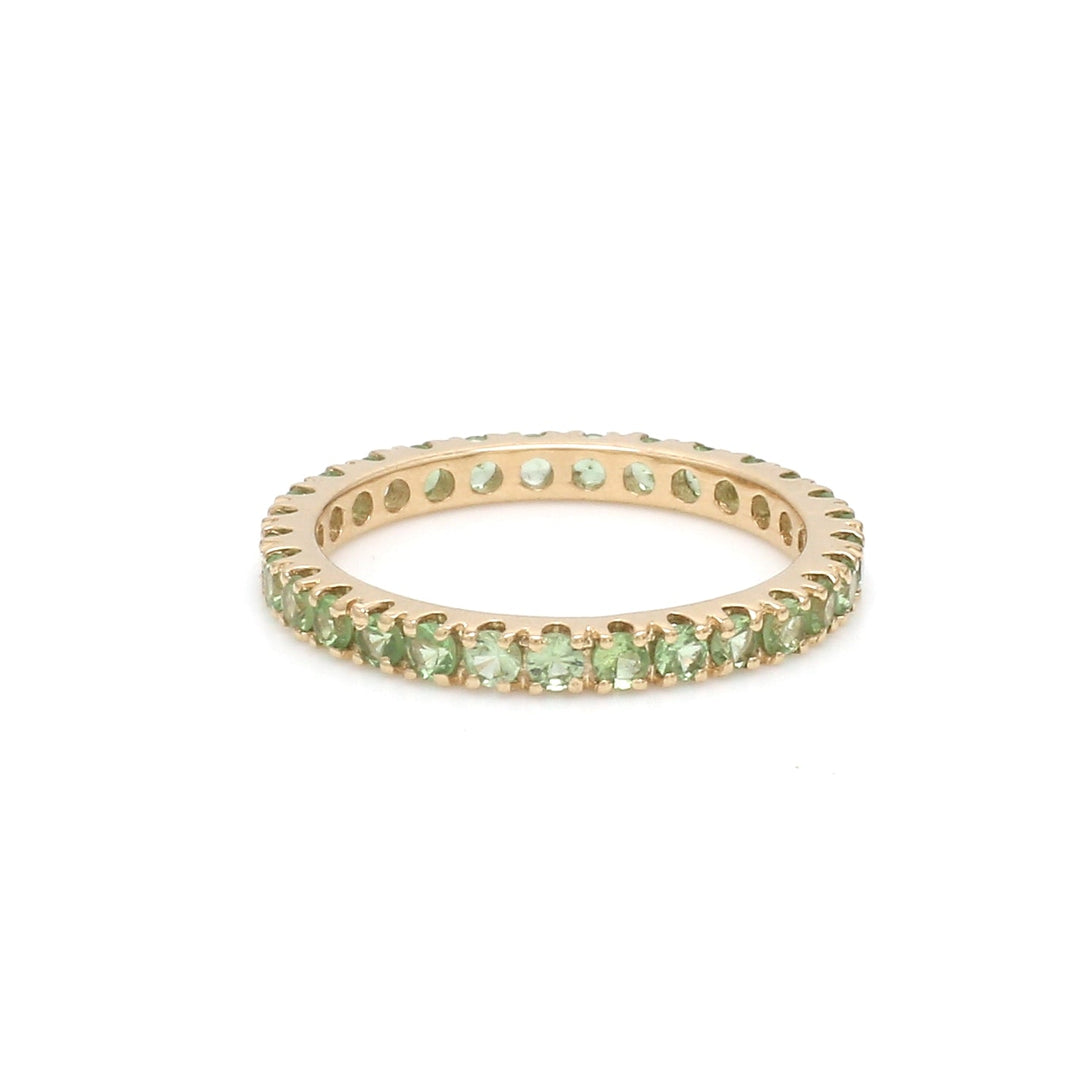 Tsavorite Round Thin Band Ring - qivii