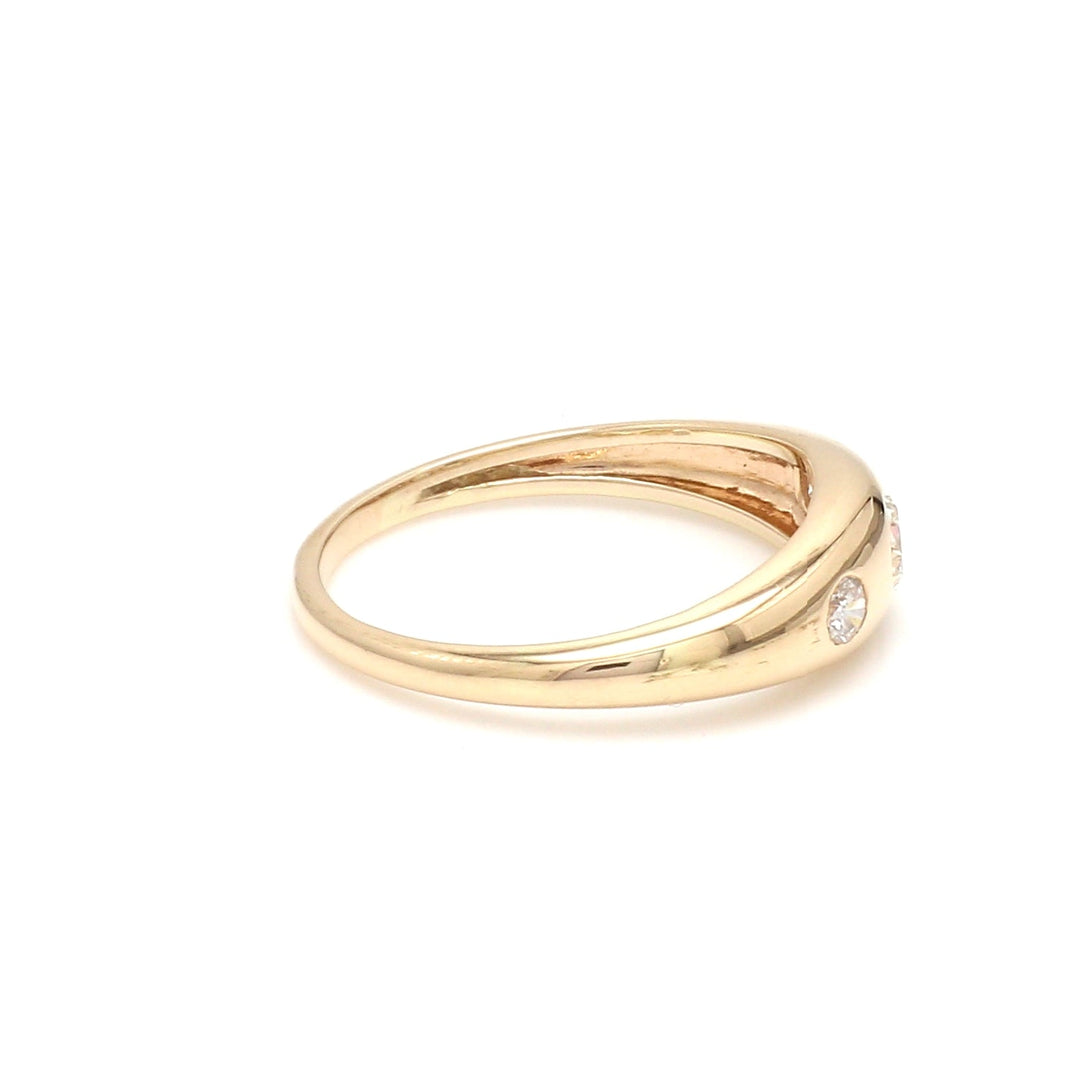 Diamond Oval Three Stone Chunky Ring - qivii