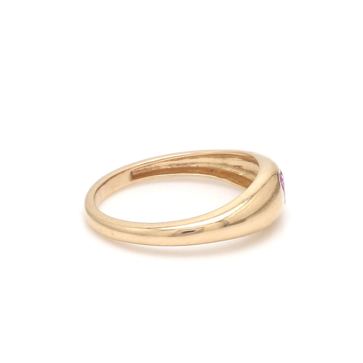 Pink Sapphire Heart Mini Chunky Ring - qivii