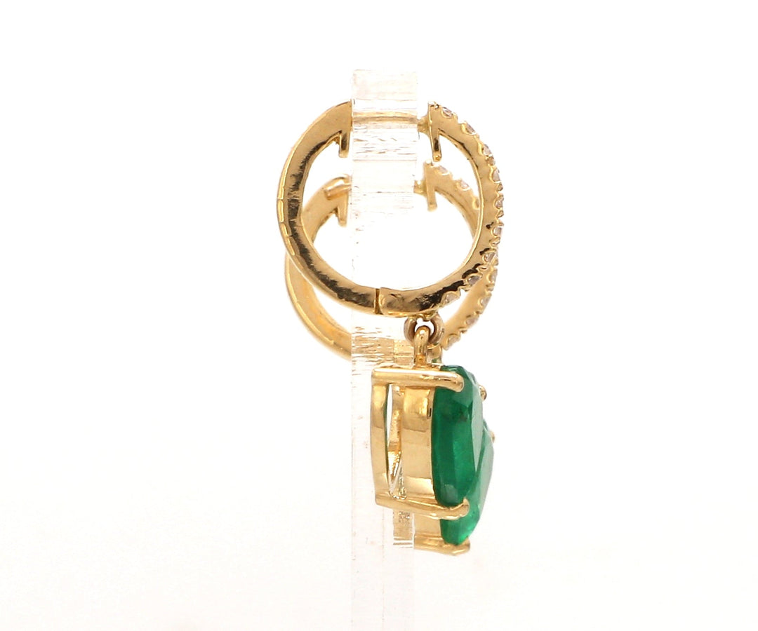 Emerald Heart Dangle Earrings - qivii