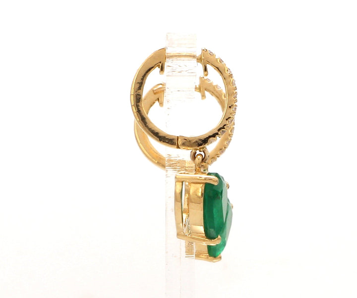 Emerald Heart Dangle Earrings - qivii