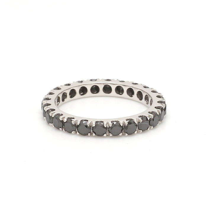 Black Diamond Round Eternity Ring - qivii