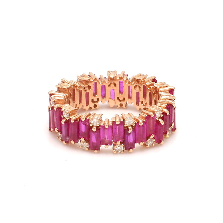 Ruby Baguette and Diamond Ring - qivii
