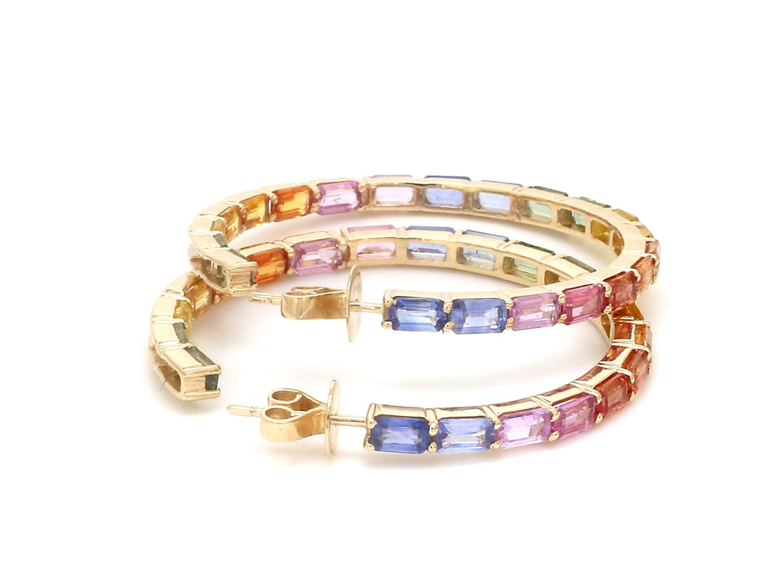Rainbow Sapphire 45MM Hoops - qivii