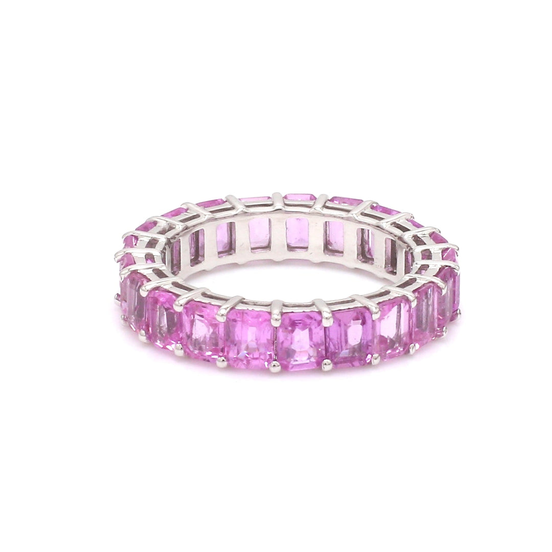 Pink Sapphire Octagon Prong Set Ring - qivii