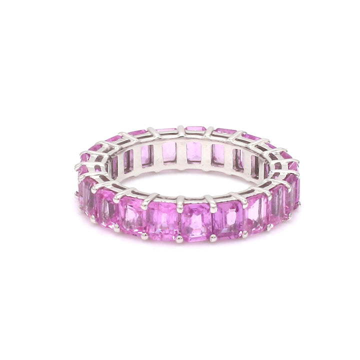 Pink Sapphire Octagon Prong Set Ring - qivii