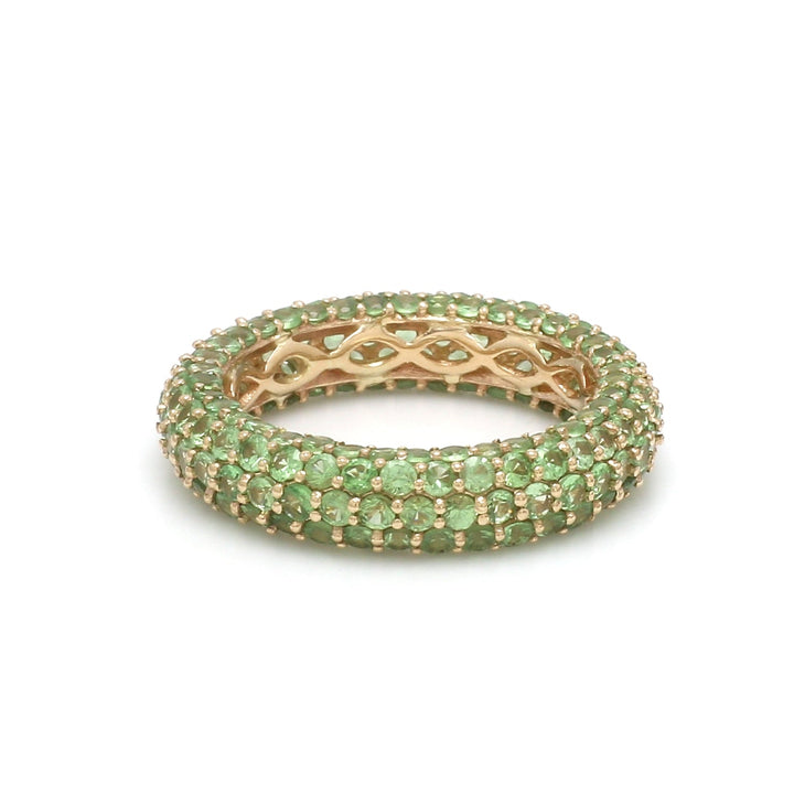 Tsavorite Pave Eternity Band Ring - qivii