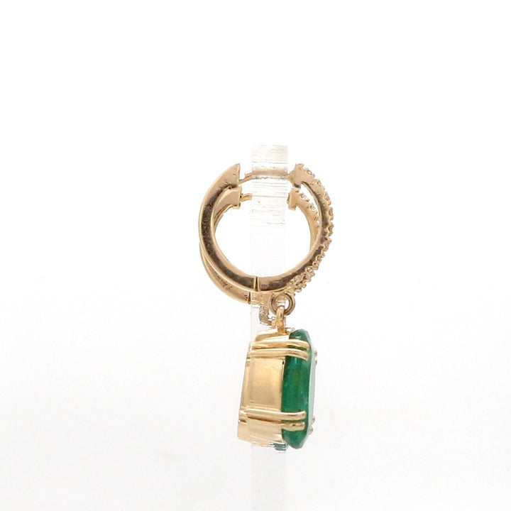 Emerald Oval Diamond Earrings - qivii