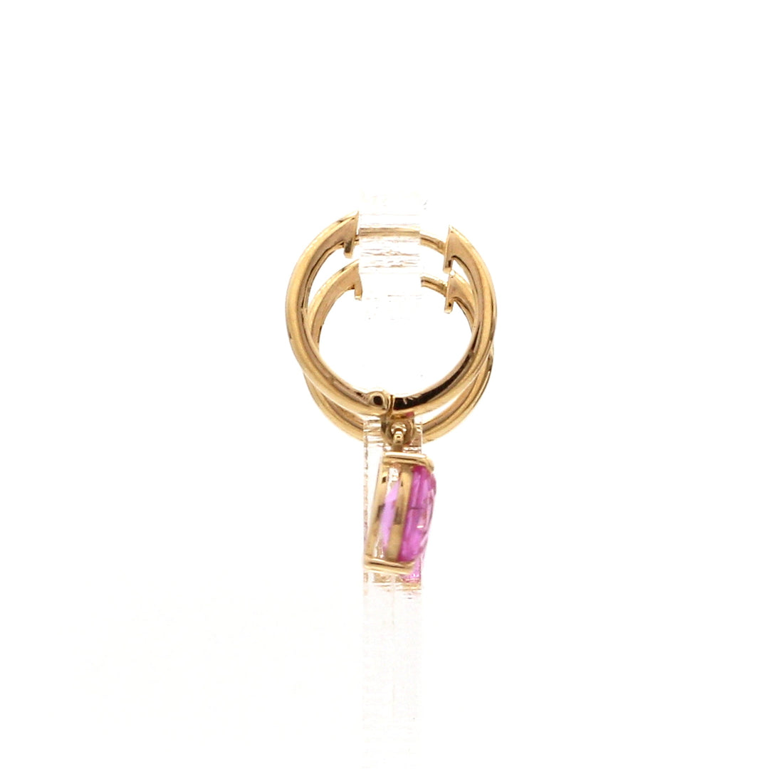Pink Sapphire Oval Prong Set Mini Earrings - qivii