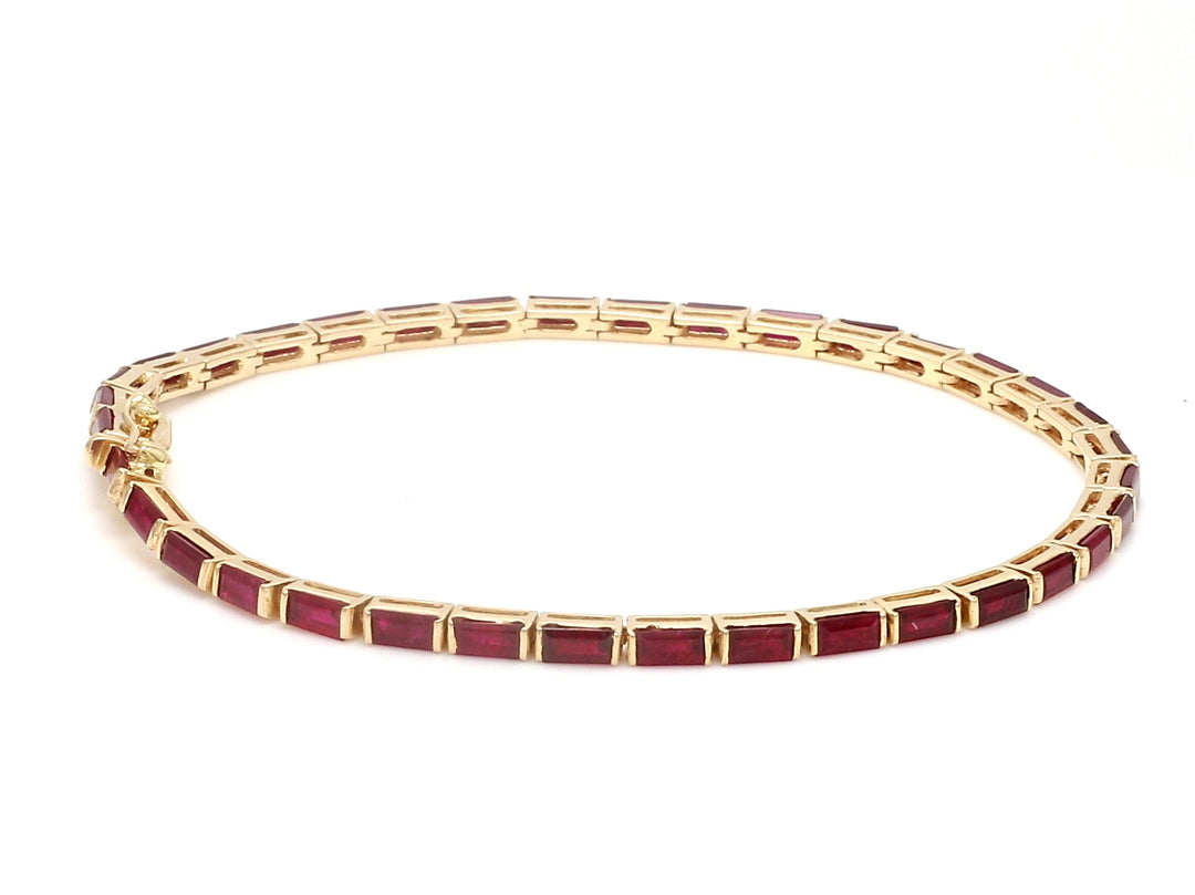 Ruby Baguette Bar Set Tennis Bracelet - qivii
