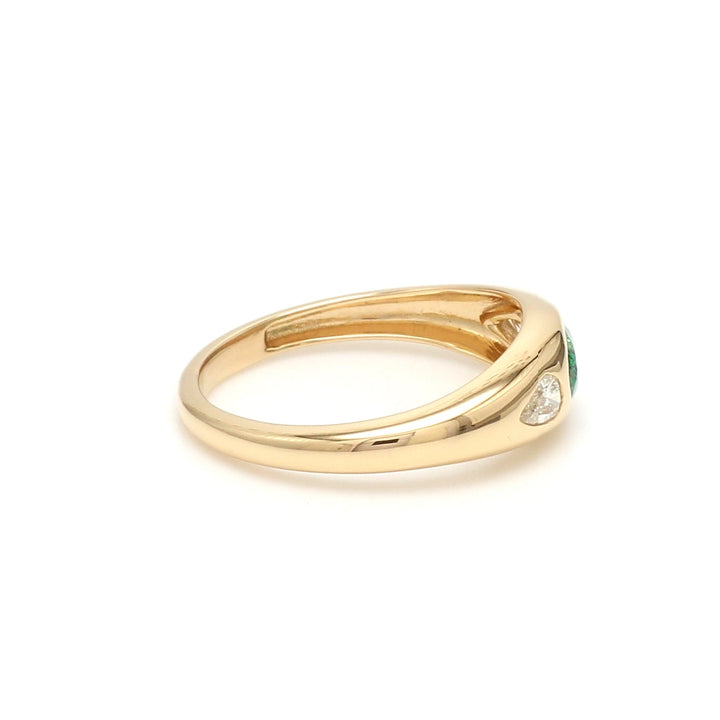 Emerald Oval Diamond Pear Mini Chunky Ring - qivii
