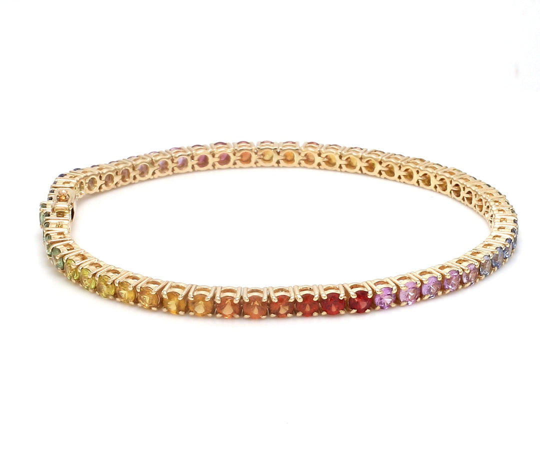 Rainbow Sapphire 3MM Tennis Bracelet - qivii