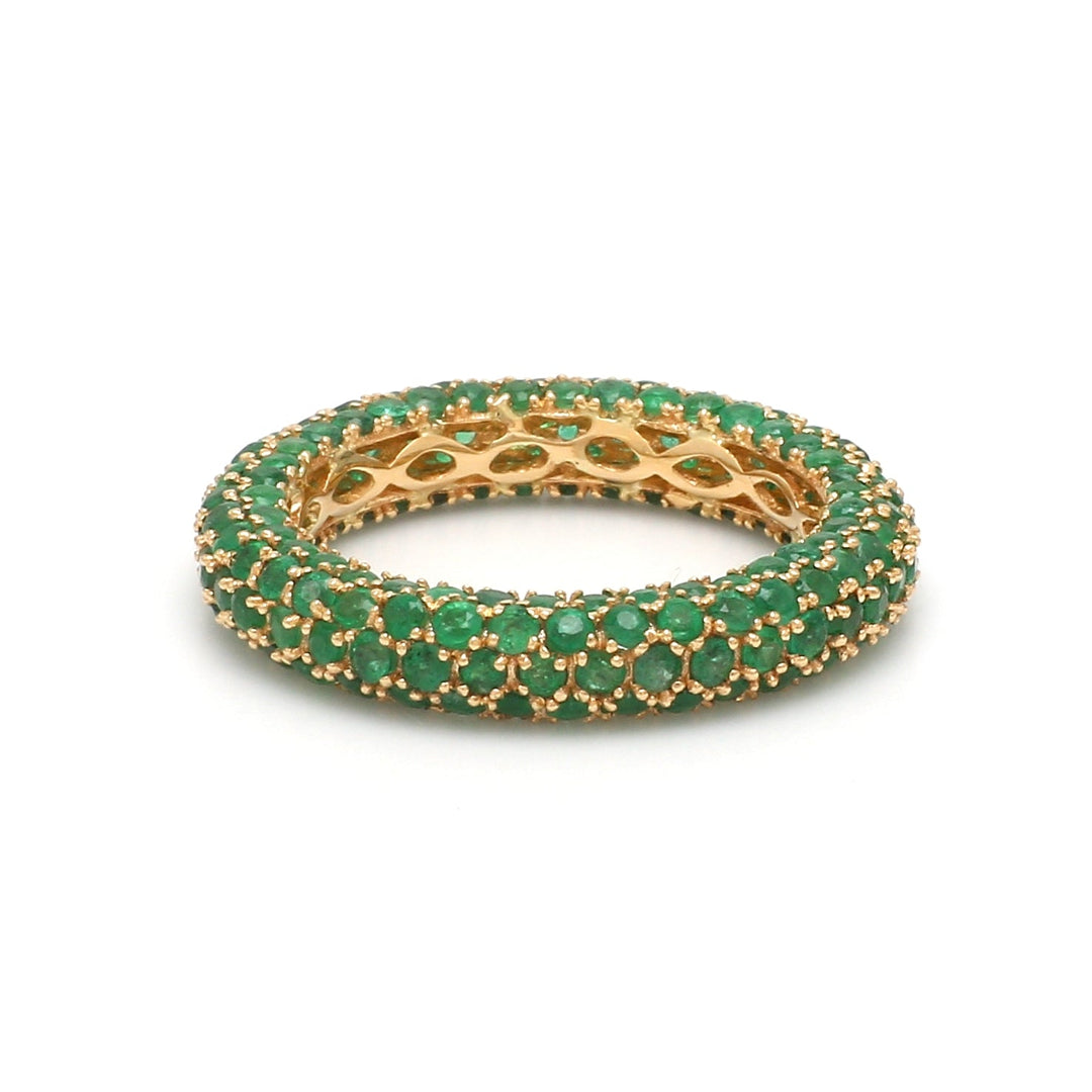 Emerald Pave Eternity Ring - qivii