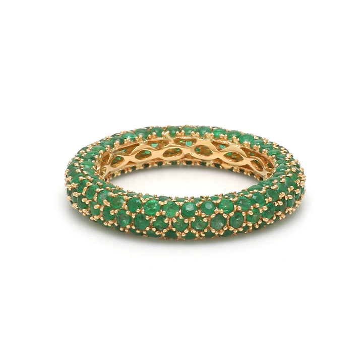 Emerald Pave Eternity Ring - qivii