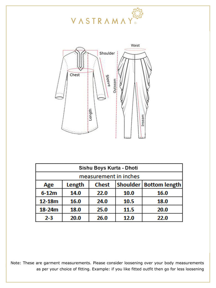 VASTRAMAY Boys' Navy Blue Brocade Kurta Dhoti Set - qivii