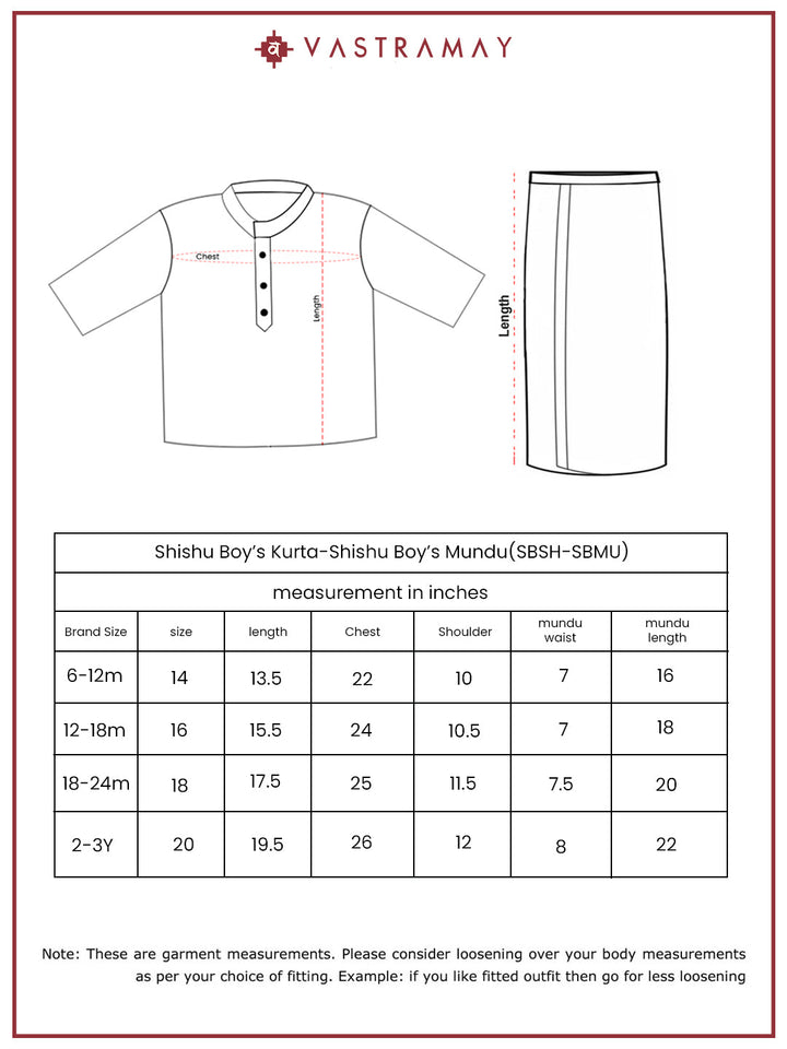 Vastramay Infant Boys Green Cotton Kurta And Mundu Set For Infants. - qivii