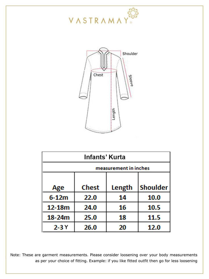 VASTRAMAY Boy's Mustard Striped Pure Cotton Kurta - qivii