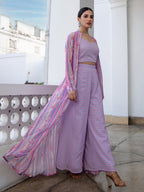 Lavender Georgette Chevron Co-ord Set