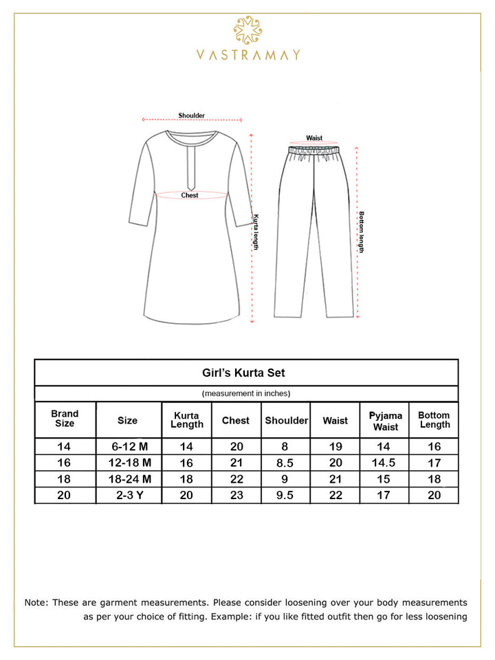 VASTRAMAY Girls' Multi Color Kurta And Patiala Set - qivii