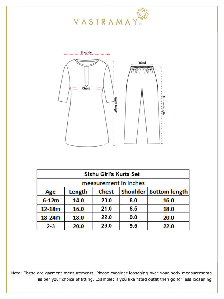 VASTRAMAY SISHU Girls' Pink Viscose Kurta And Straight Pant Set - qivii