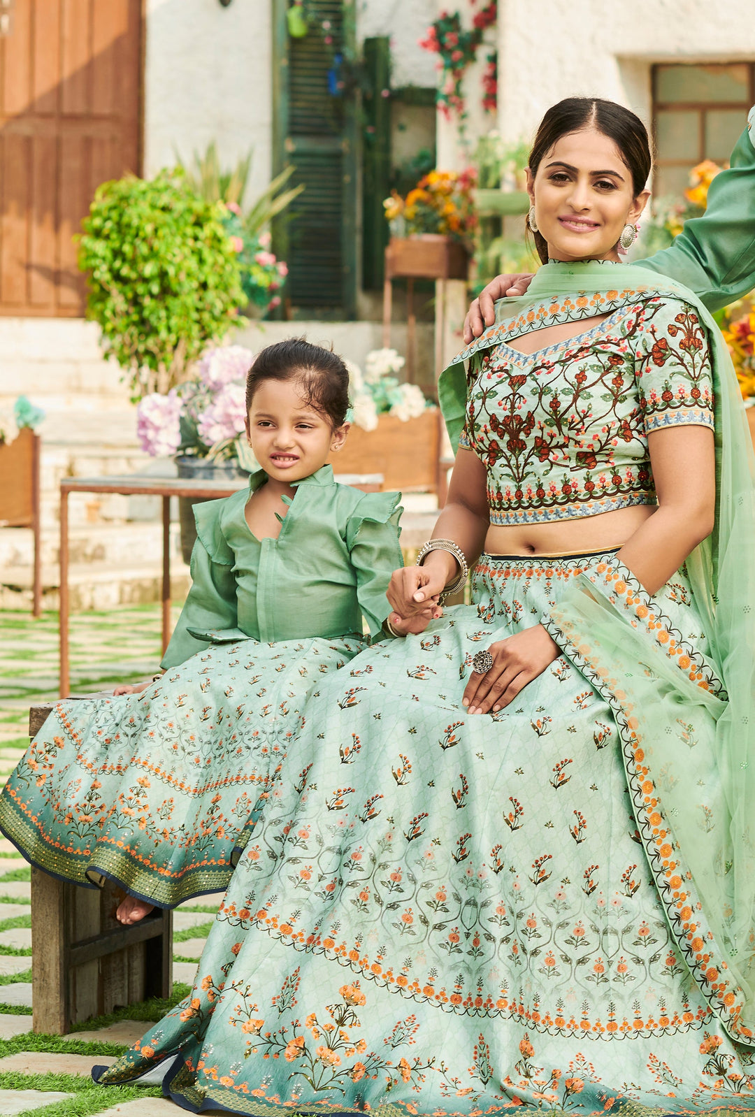 Magical Moments" Tussar Silk Lehenga for Girls - qivii