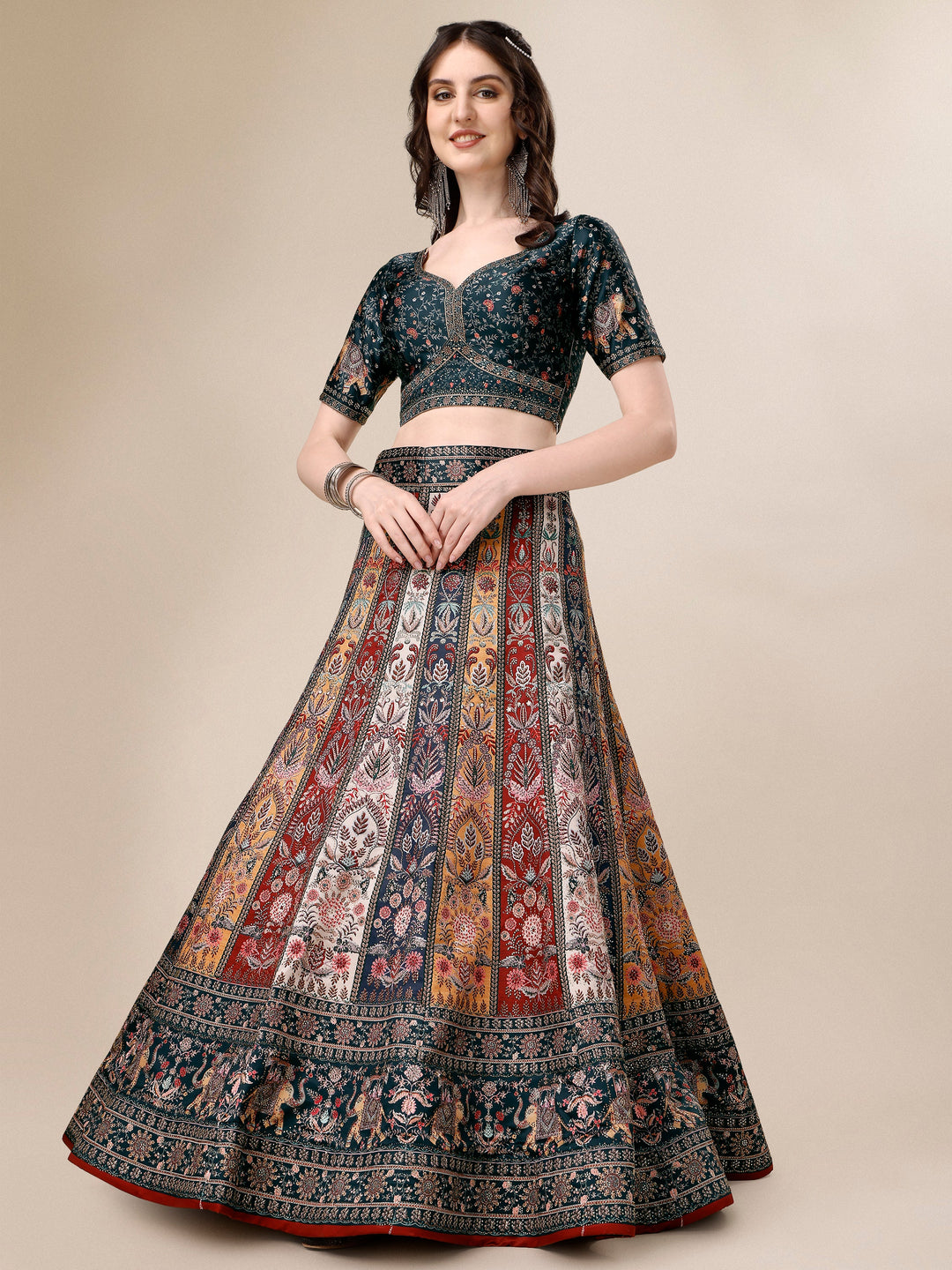 Crystal Radiance: Swarovski Designer Lehengas for Bridal Elegance - qivii