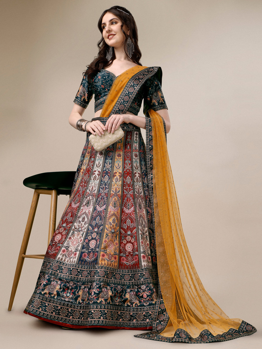 Crystal Radiance: Swarovski Designer Lehengas for Bridal Elegance - qivii