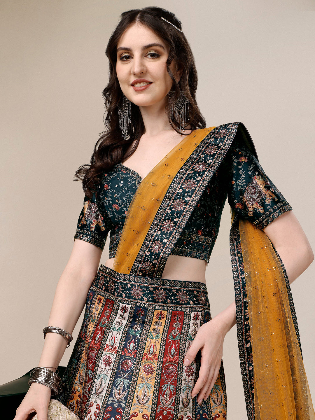 Crystal Radiance: Swarovski Designer Lehengas for Bridal Elegance - qivii