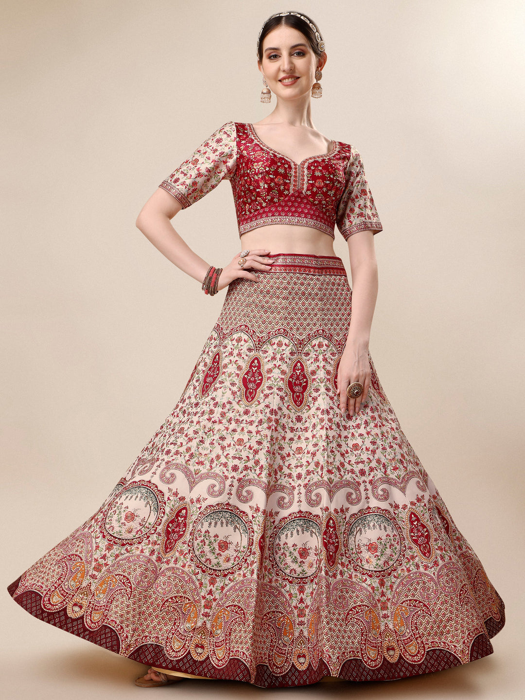 Crystal Elegance: Swarovski Designer Lehengas for Bridal Bliss and Semi-Bridal Glamour - qivii