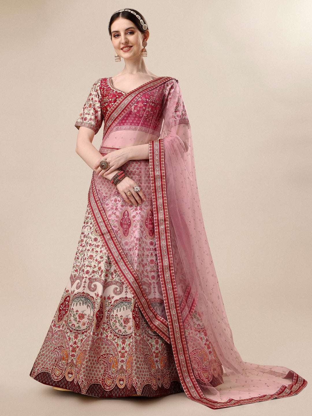 Crystal Elegance: Swarovski Designer Lehengas for Bridal Bliss and Semi-Bridal Glamour - qivii