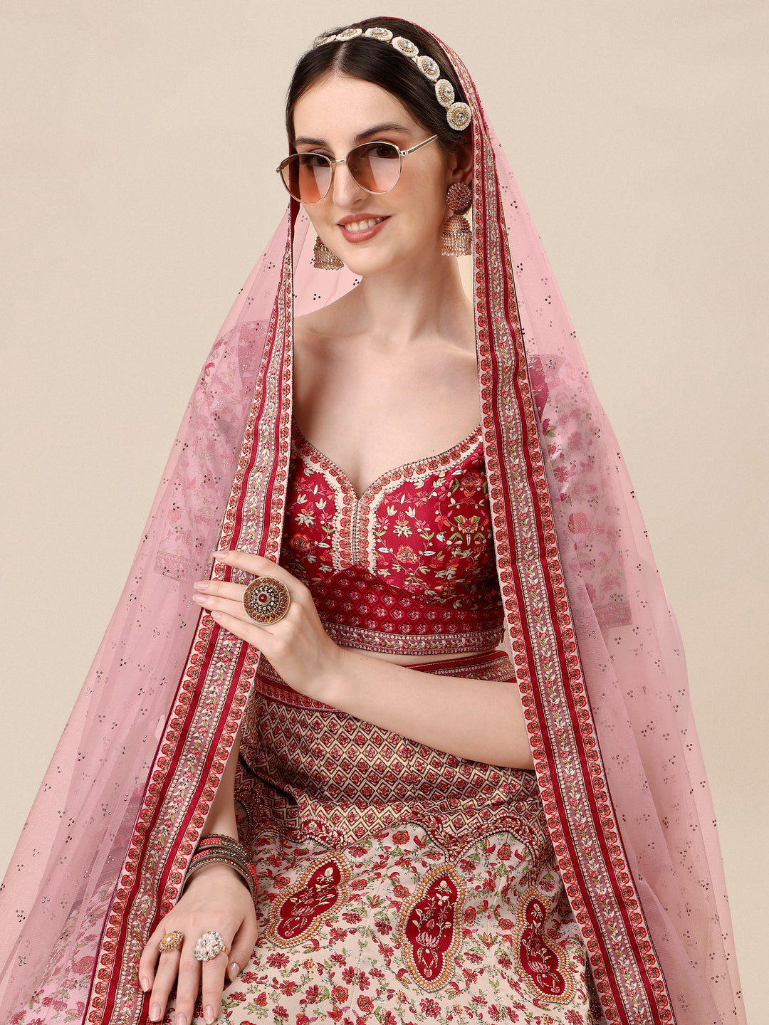 Crystal Elegance: Swarovski Designer Lehengas for Bridal Bliss and Semi-Bridal Glamour - qivii