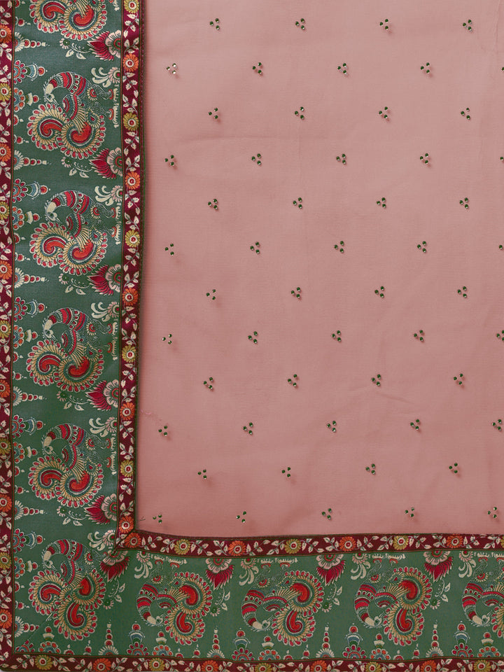 Nature's Symphony: Kalamkari Digital Printed Lehenga - qivii