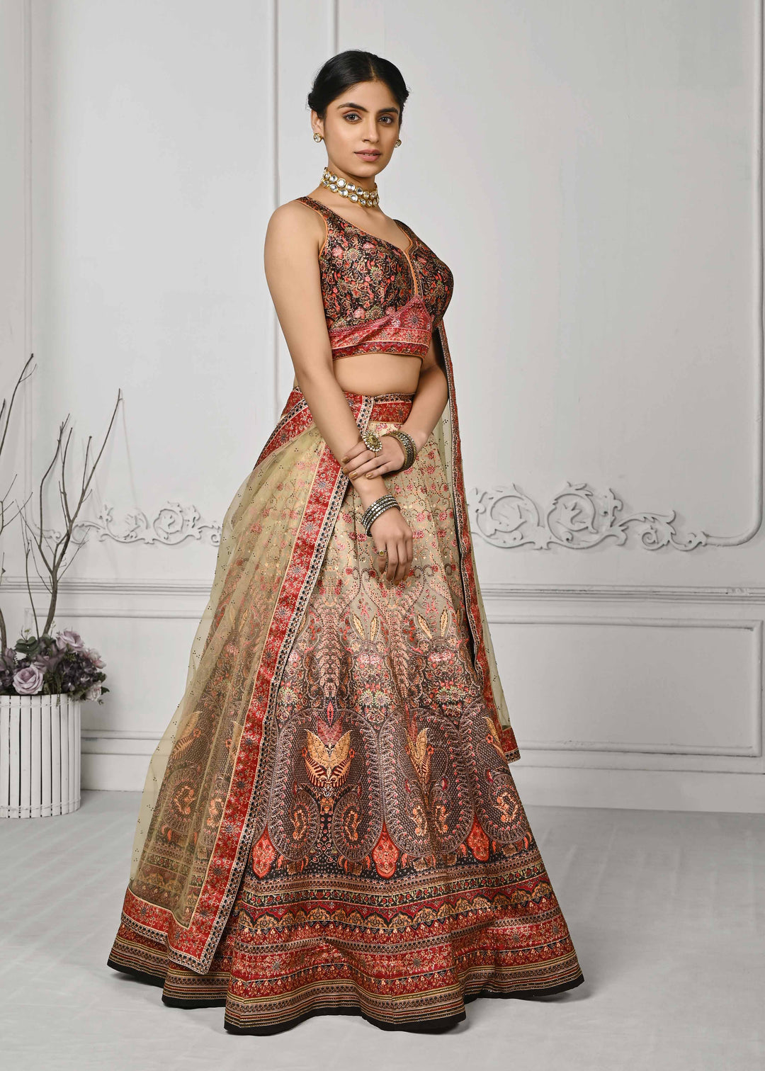Crystal Couture: Swarovski Sparkle Lehenga - qivii