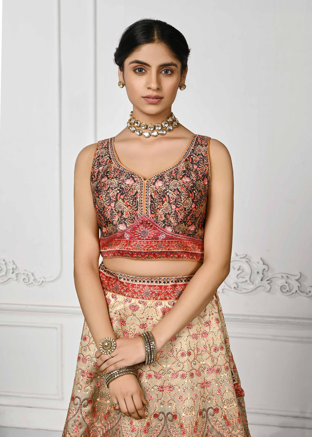 Crystal Couture: Swarovski Sparkle Lehenga - qivii