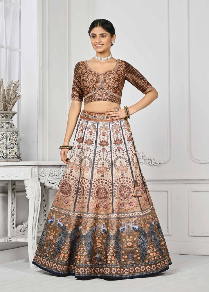 Dazzling Digital Dreams: Swarovski Crystal-Adorned Lehenga - qivii