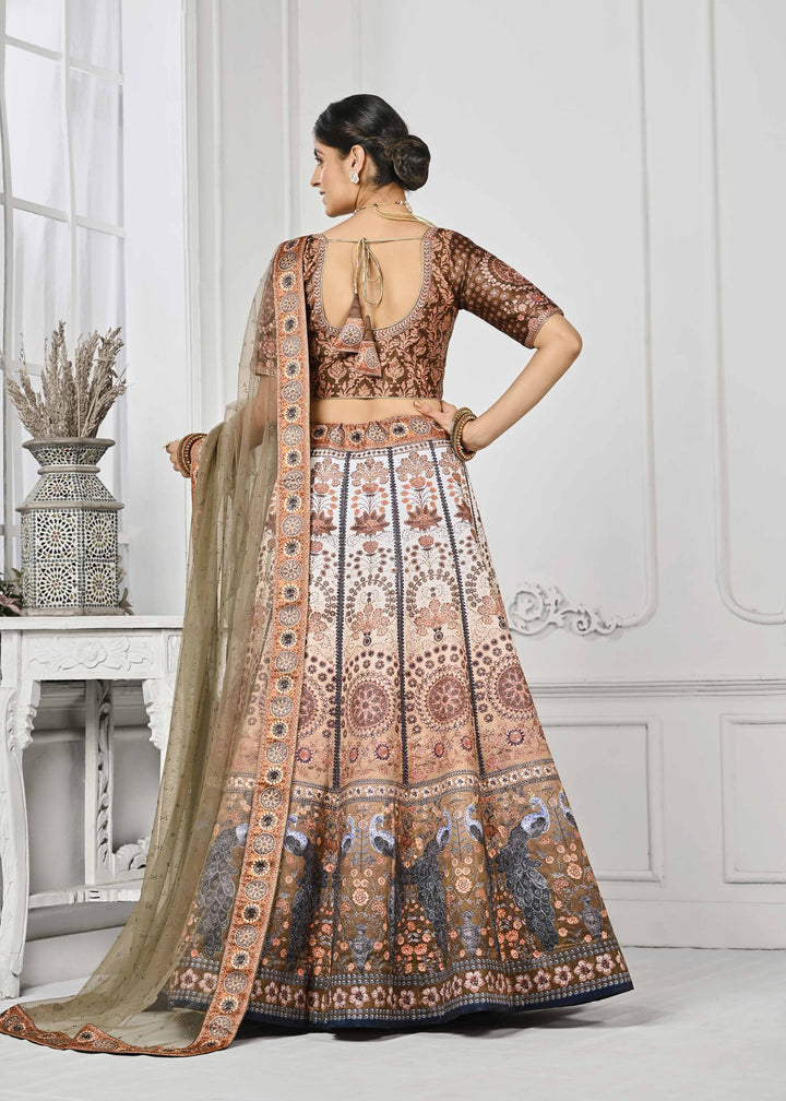 Dazzling Digital Dreams: Swarovski Crystal-Adorned Lehenga - qivii