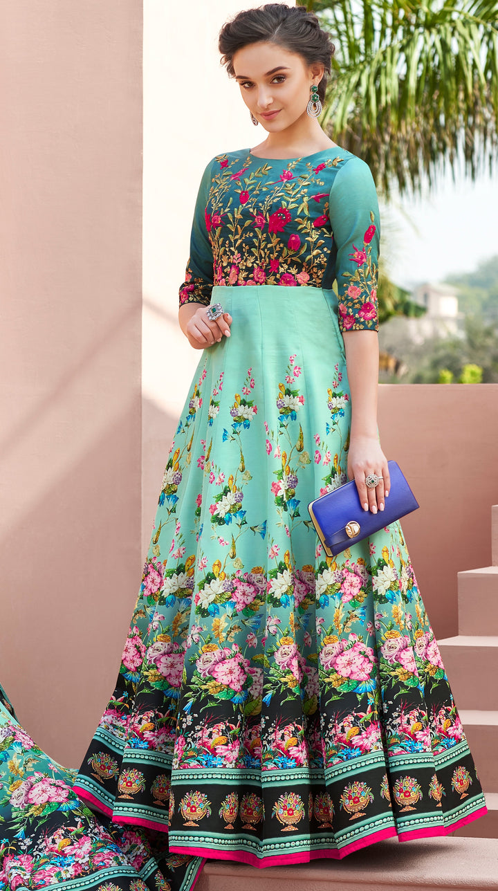 Graceful Glamour: A Tussar Silk Gown with Timeless Beauty - qivii