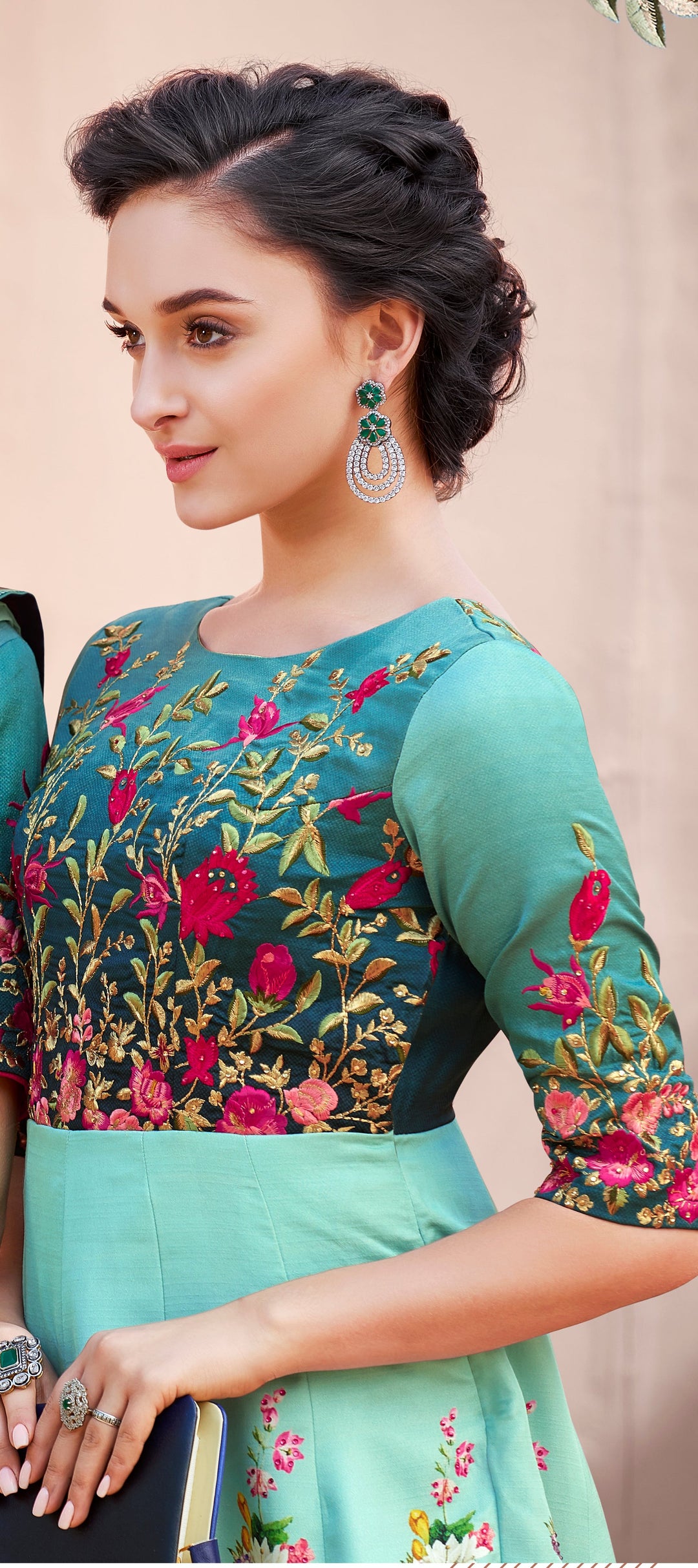 Graceful Glamour: A Tussar Silk Gown with Timeless Beauty - qivii