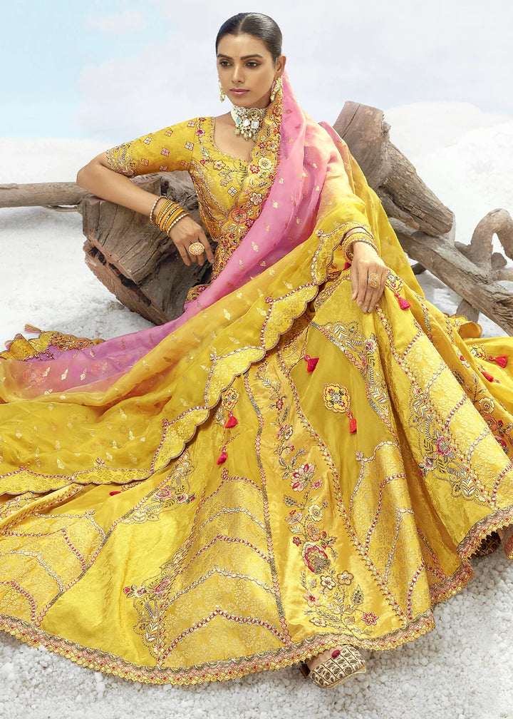 Patch & Cut Work Silk Embroidered Semi Stitched Lehenga Choli & Dupatta - qivii