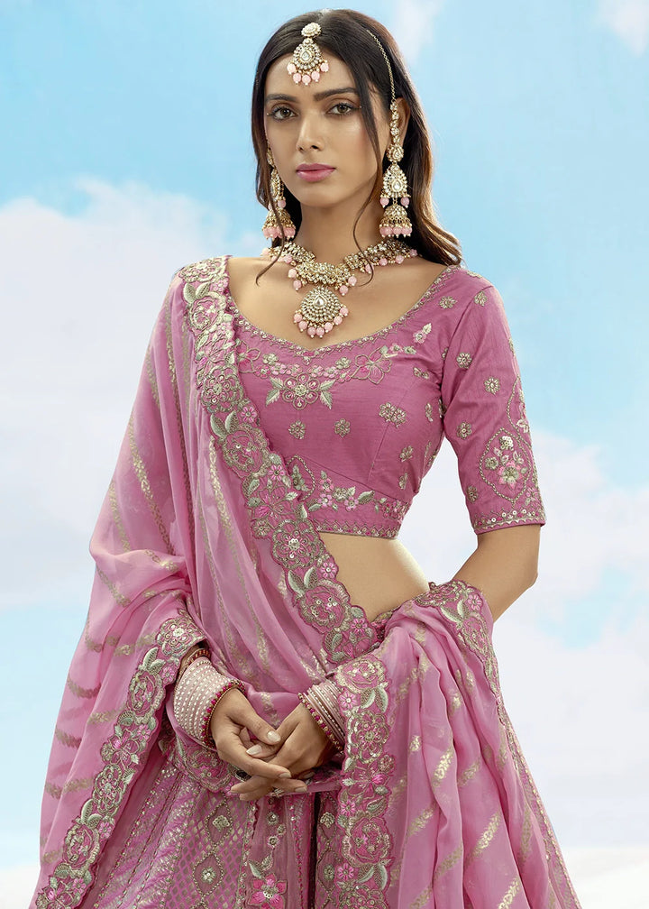 Patch & Cut Work Silk Embroidered Semi Stitched Lehenga Choli & Dupatta - qivii