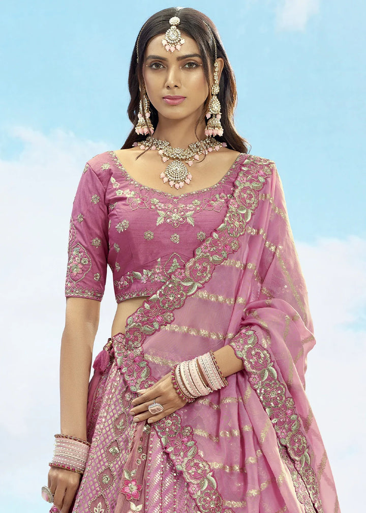 Patch & Cut Work Silk Embroidered Semi Stitched Lehenga Choli & Dupatta - qivii