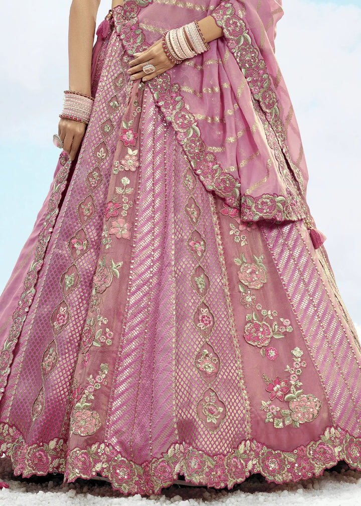 Patch & Cut Work Silk Embroidered Semi Stitched Lehenga Choli & Dupatta - qivii