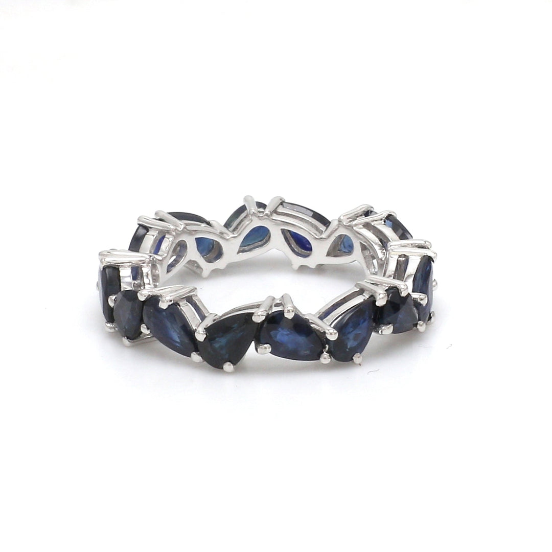 Blue Sapphire Zig Zag Pear Ring - qivii