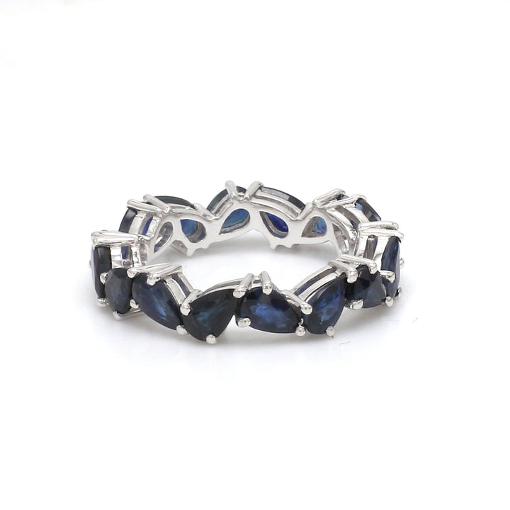 Blue Sapphire Zig Zag Pear Ring - qivii