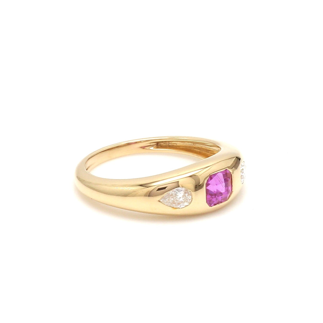 Pink Sapphire Asscher Cut Chunky Ring - qivii