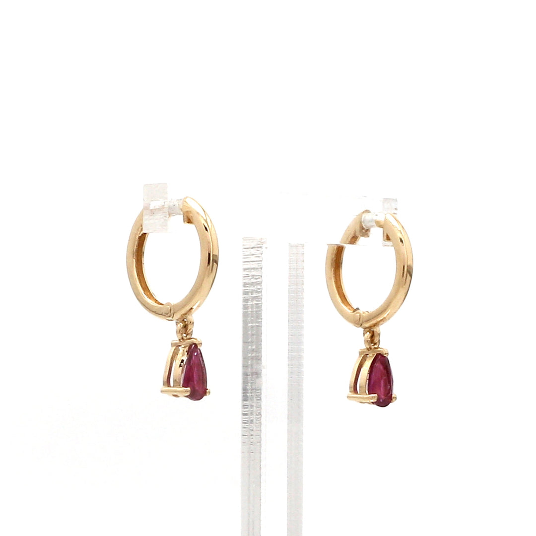 Ruby Pear Mini Drop Earrings - qivii