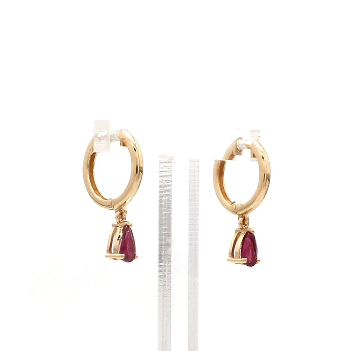 Ruby Pear Mini Drop Earrings - qivii