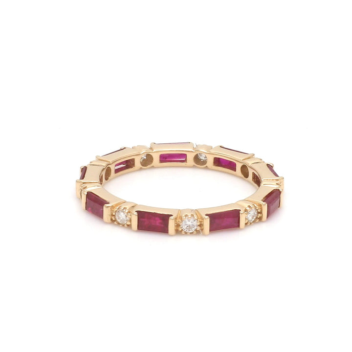 Ruby Baguettes Diamond Antique Ring - qivii