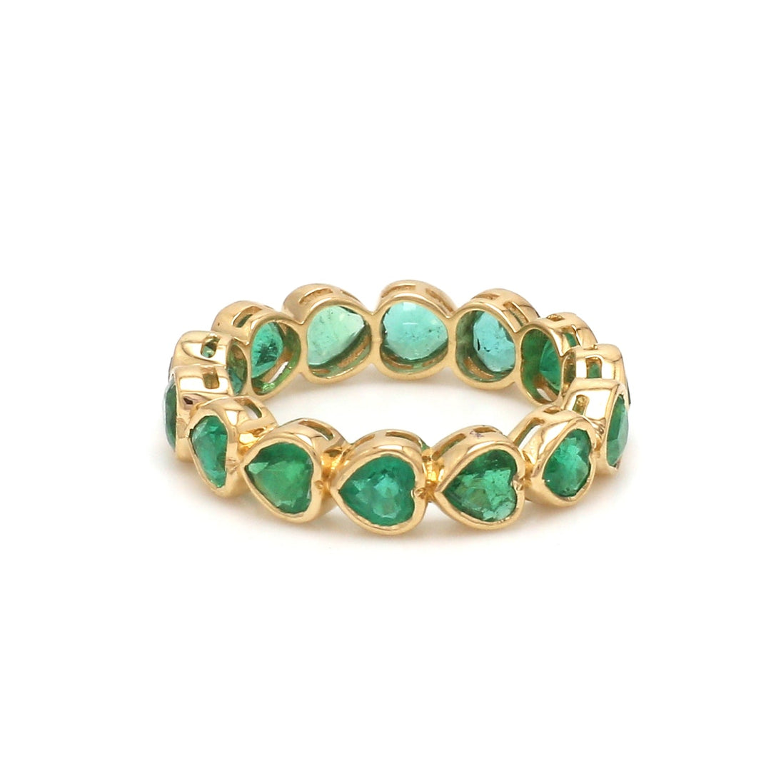Emerald Heart Bezel Set Ring - qivii